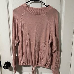 Pink Sweater with Drawstring Waist